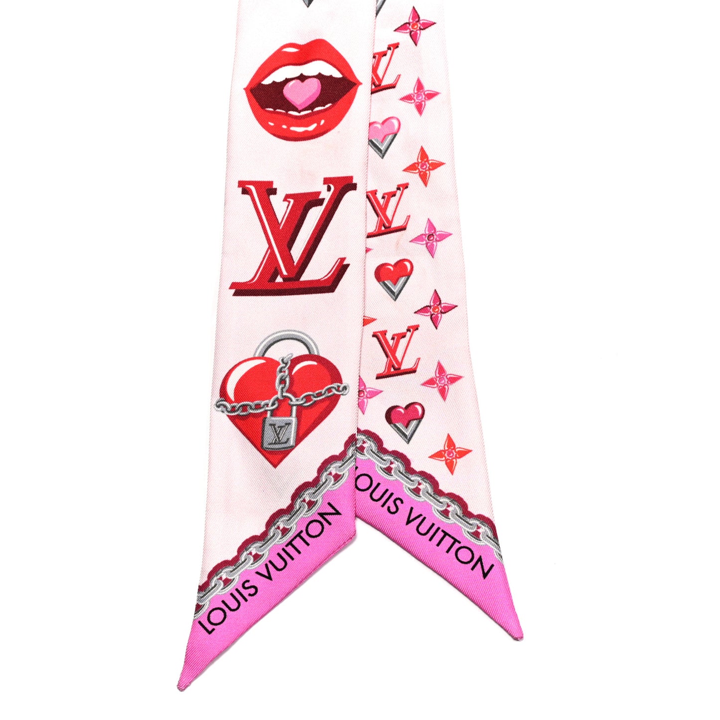 Silk Lucky Monogram BB Bandeau Rose Pop