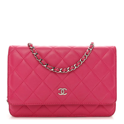 Chanel Lambskin Quilted Wallet On Chain WOC Pink 1 of 14