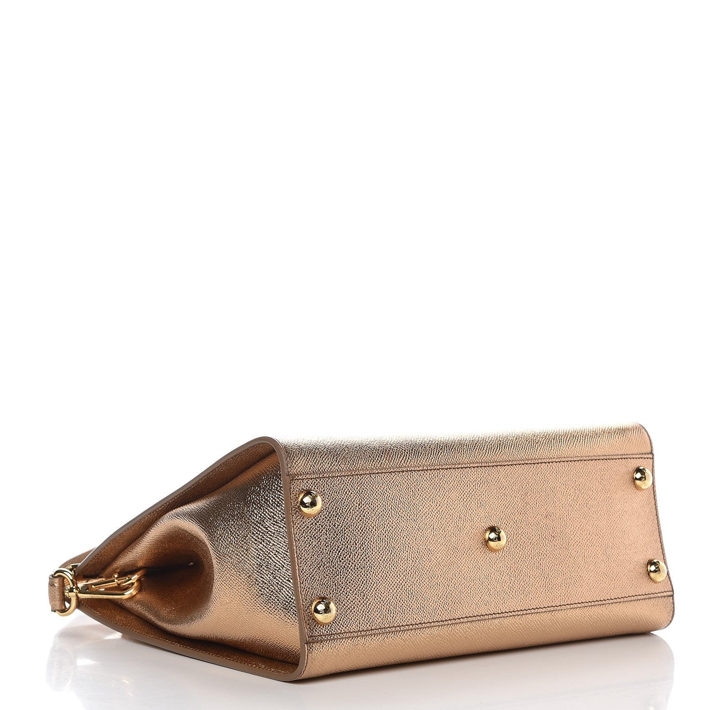 Metallic Dauphine Medium Frame Tote Gold