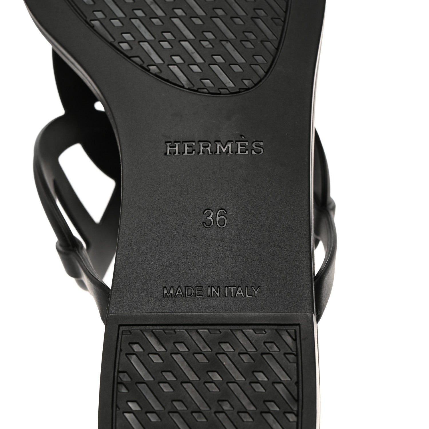 Hermes Rubber Womens Egerie Sandals 36 Black 8 of 9