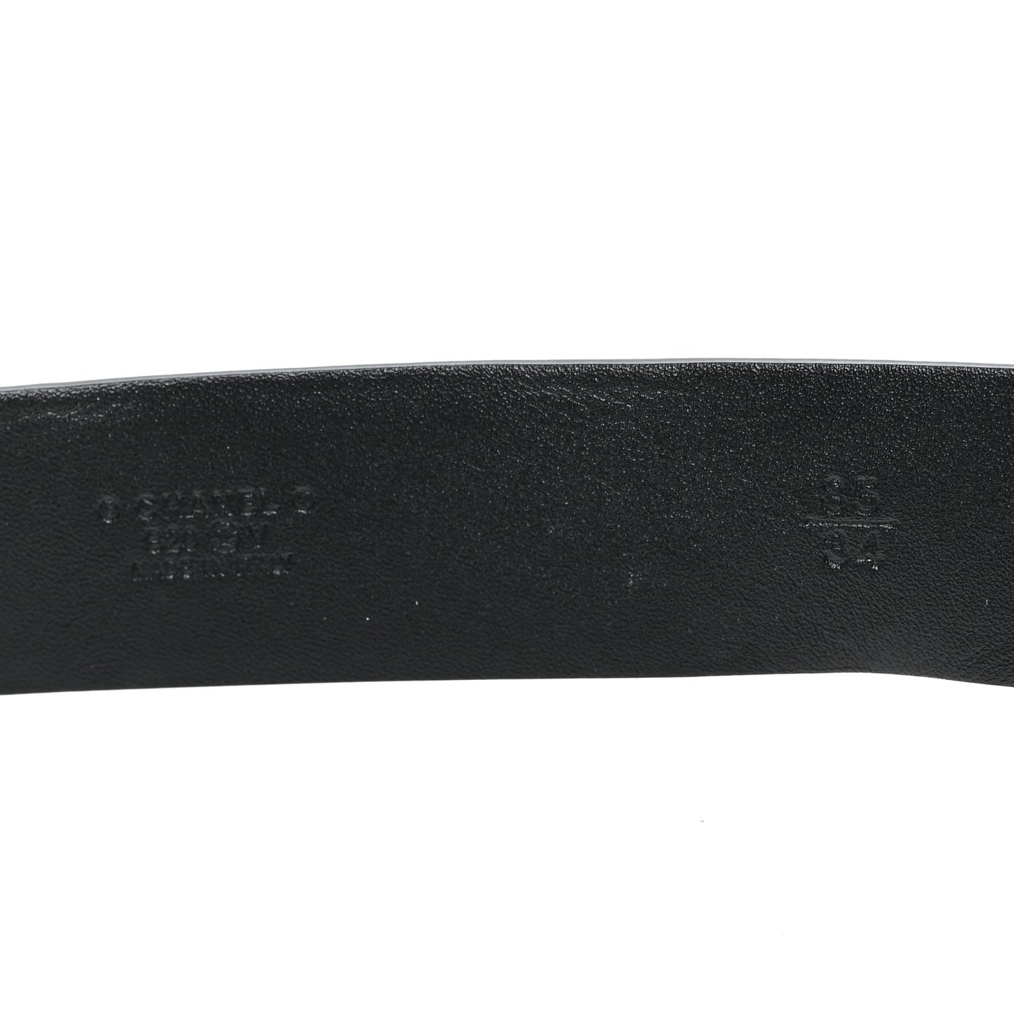 Calfskin Crystal Metal Quilted CC Belt 85 34 Black