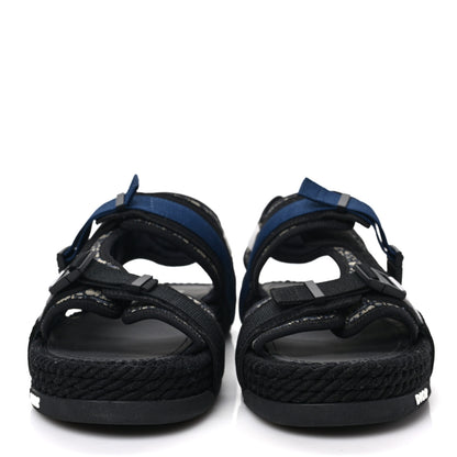 Christian Dior Technical Fabric Oblique Mens Atlas Sandals 44 Black Blue 2 of 8
