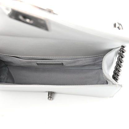 Chanel Metallic Calfskin Quilted Medium Boy Flap Silver 5 of 11