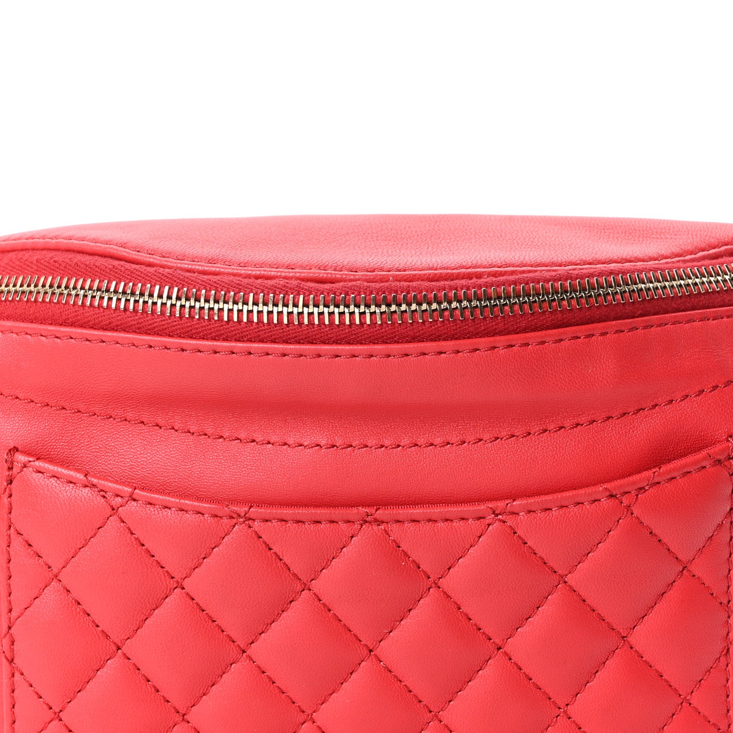 Chanel Lambskin Bi Quilted Waist Bag Fanny Pack Red 8 of 10