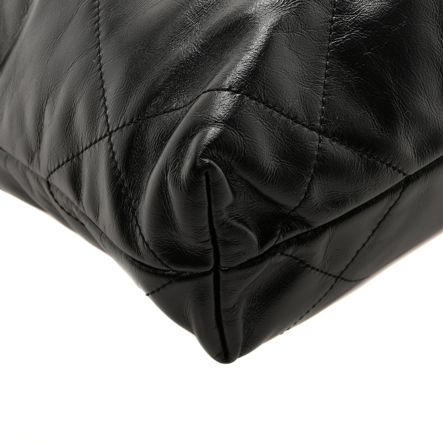 Shiny Calfskin Quilted Small Chanel 22 Black