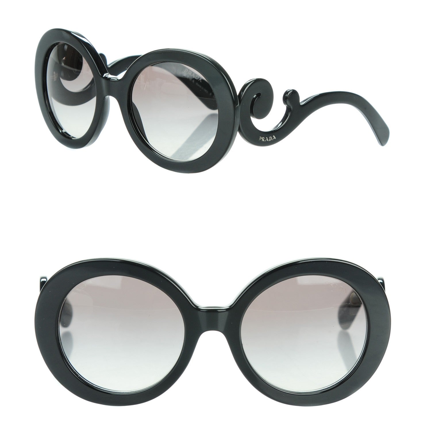 Prada Baroque Sunglasses SPR 27N Black 1 of 6