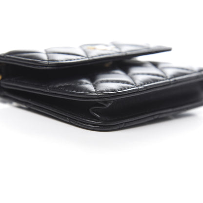 Chanel Lambskin Quilted Pearl Crush Clutch With Chain Black 9 of 12