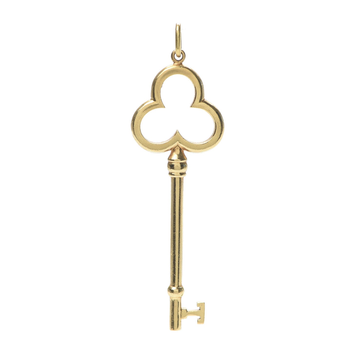 18K Yellow Gold Trefoil Key Pendant