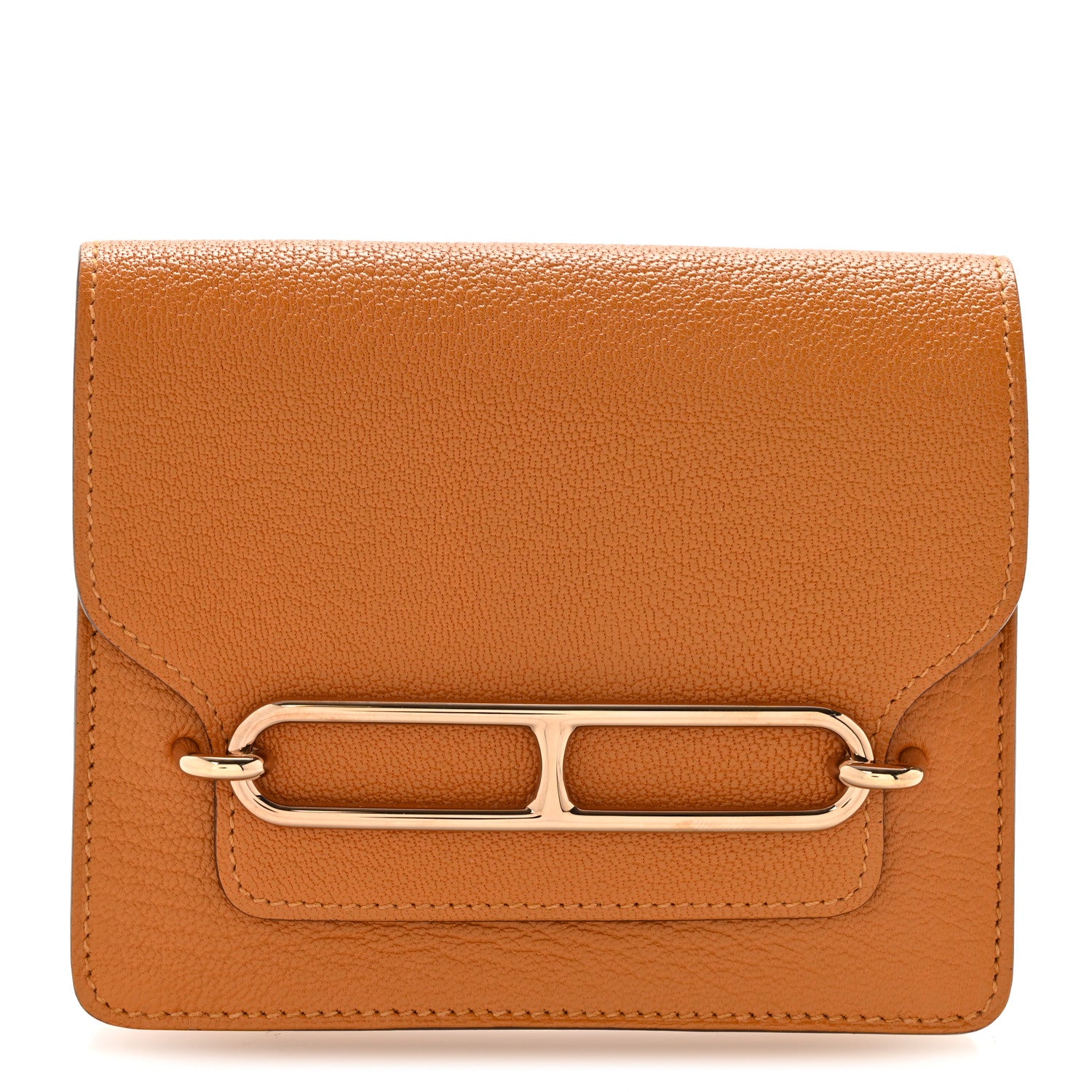 Hermes Chevre Mysore Roulis Slim Wallet Caramel 1 of 10