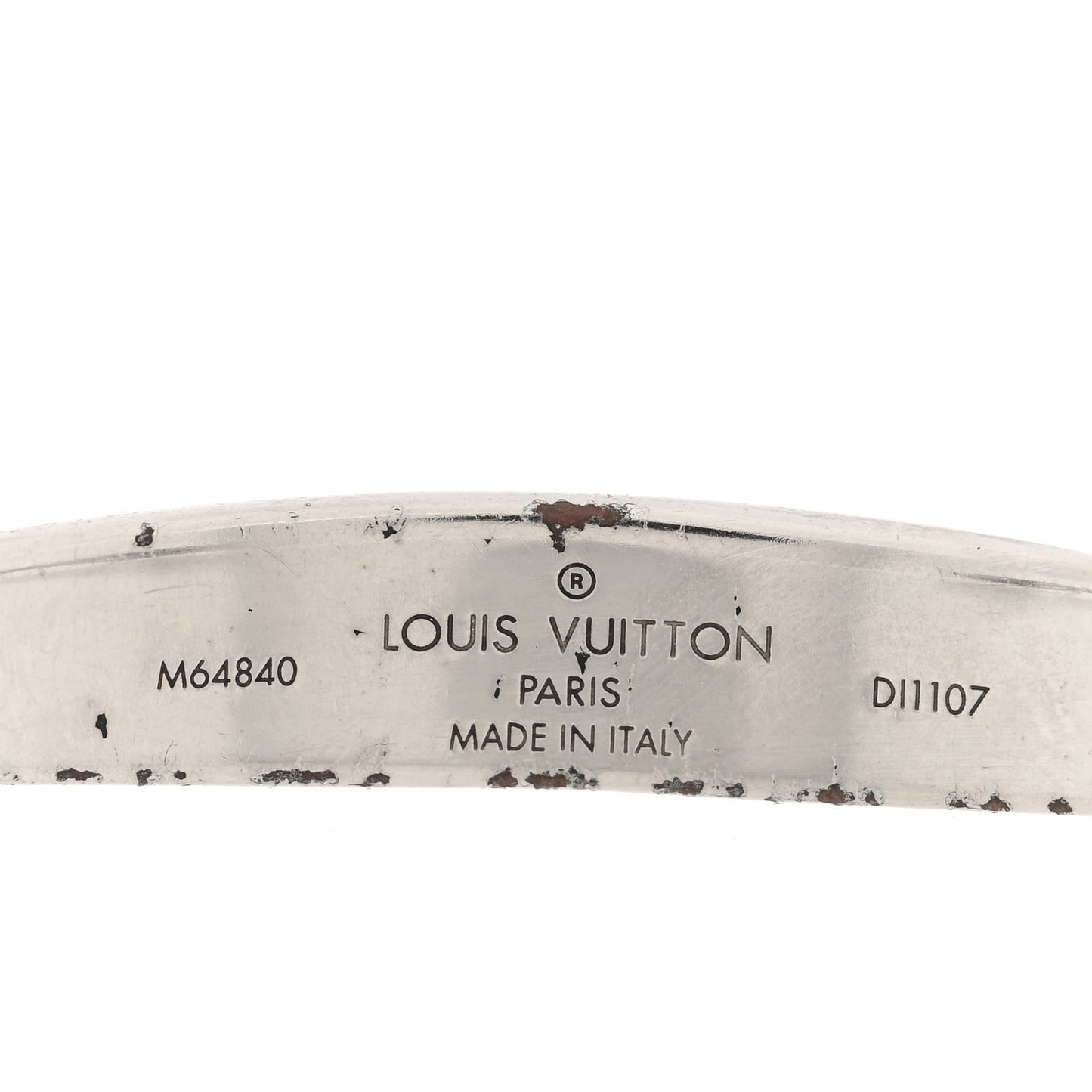 Brass Monogram Jonc Cuff L Silver