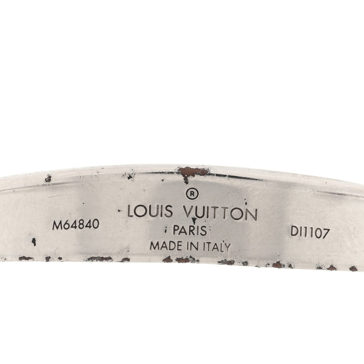 Louis Vuitton Brass Monogram Jonc Cuff L Silver 4 of 5