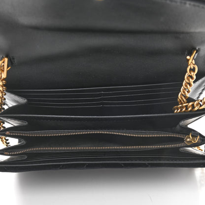 Gucci Velvet Matelasse GG Marmont Chain Wallet Black 4 of 10