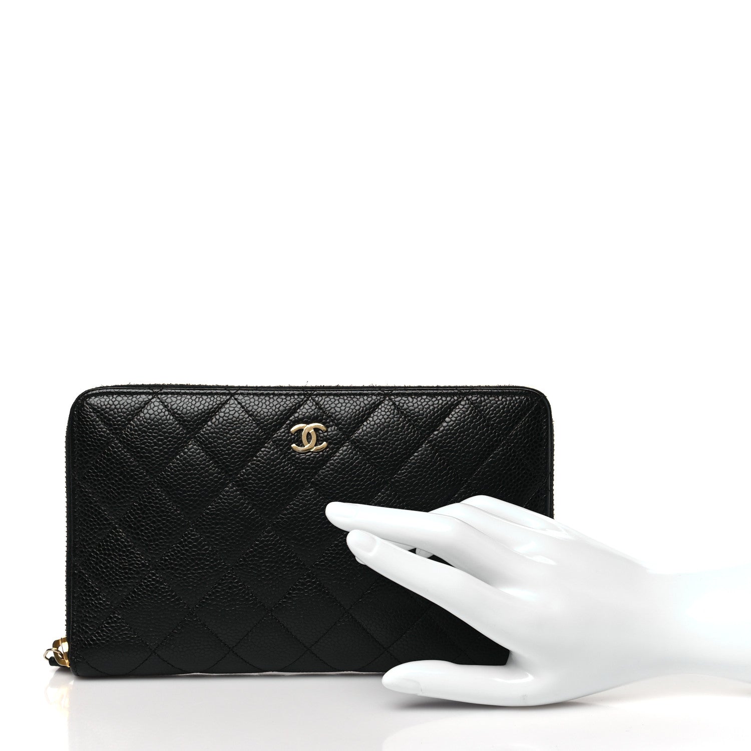 Chanel Caviar Quilted Large Zip Around Organizer Wallet Black 2 of 10