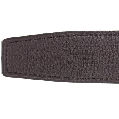 Hermes Box Togo 32mm Martelee H Belt 90 Black Chocolate 3 of 6