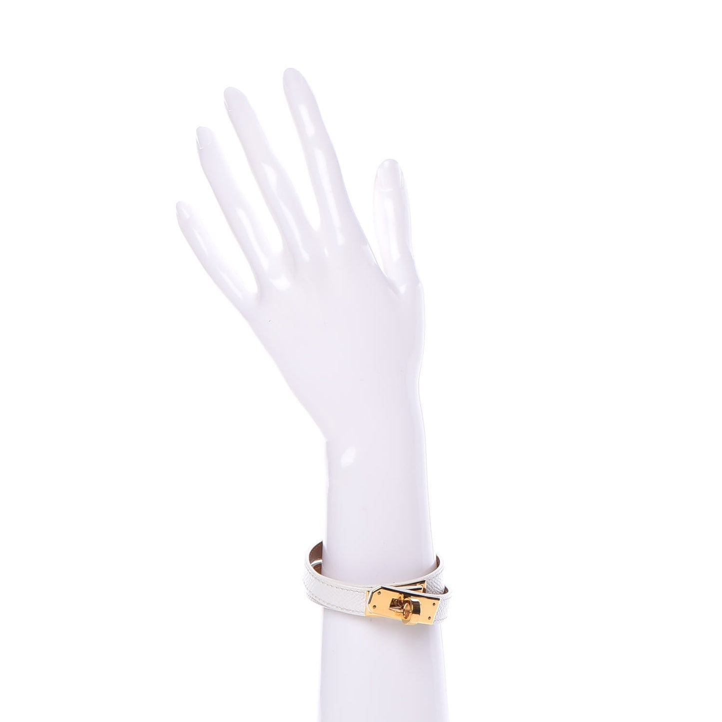Epsom Kelly Double Tour Bracelet M White