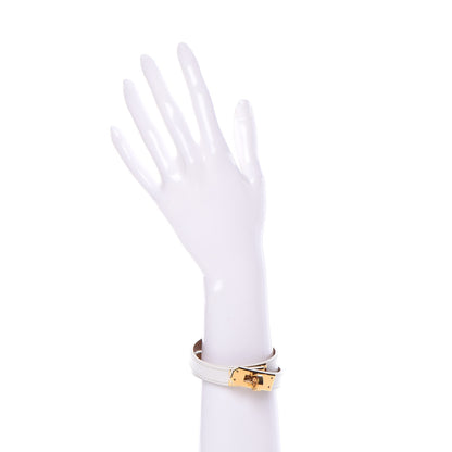 Hermes Epsom Kelly Double Tour Bracelet M White 2 of 6