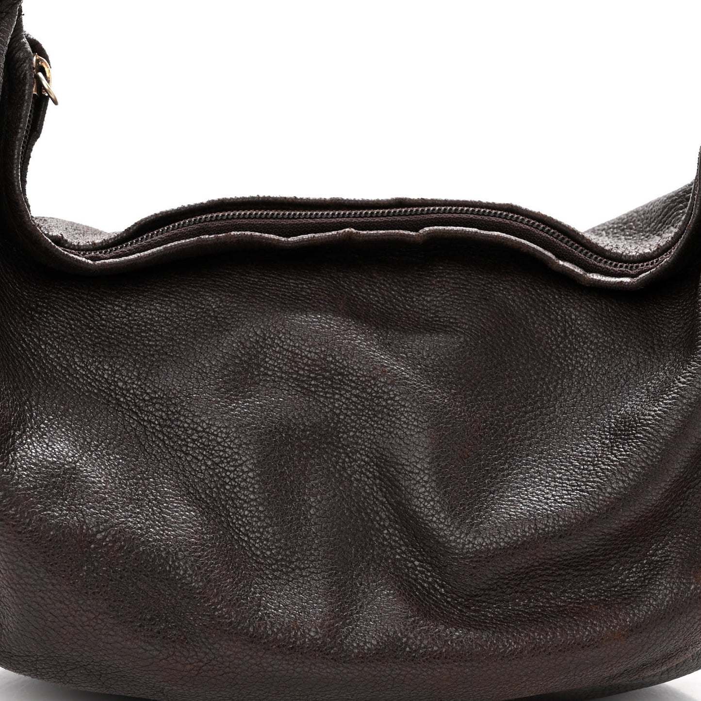Grained Calfskin Tassel Hobo Brown