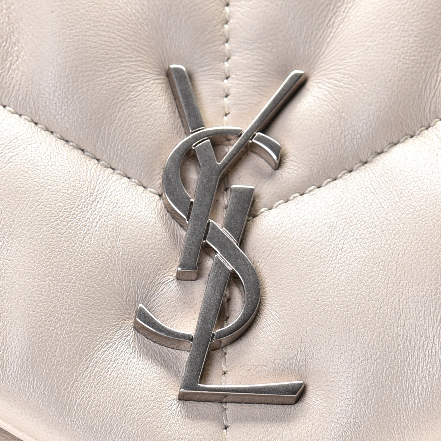 Saint Laurent Lambskin Quilted Toy Loulou Puffer Monogram Chain Satchel Crema Soft 6 of 6