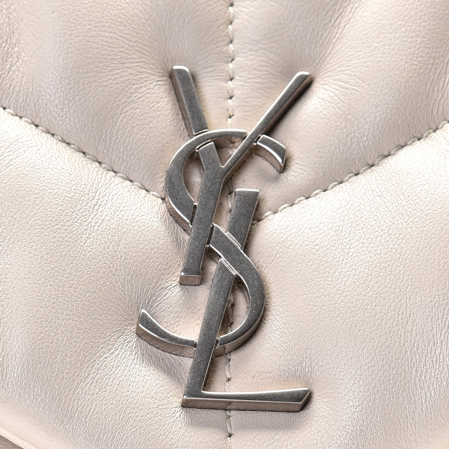Lambskin Quilted Toy Loulou Puffer Monogram Chain Satchel Crema Soft