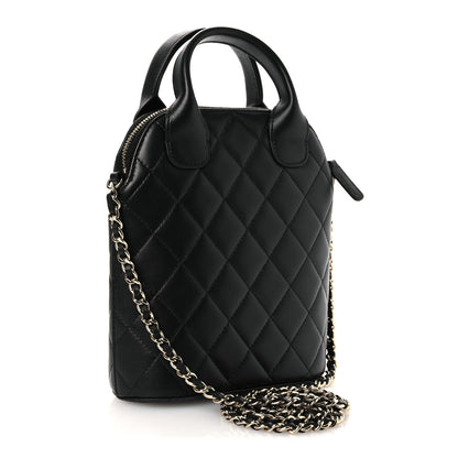 Chanel Caviar Quilted Top Handle Clutch With Chain Black 3 of 11