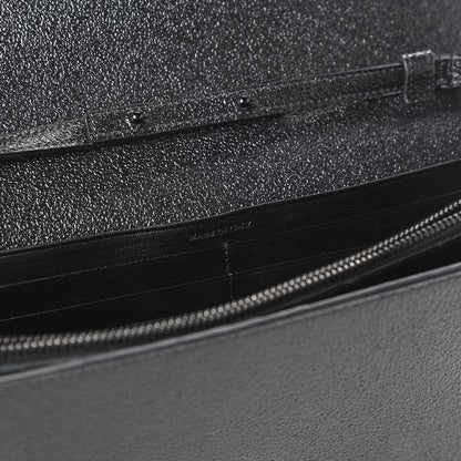 Saint Laurent Grained Metallic Calfskin Monogram Chain Wallet Black 7 of 11