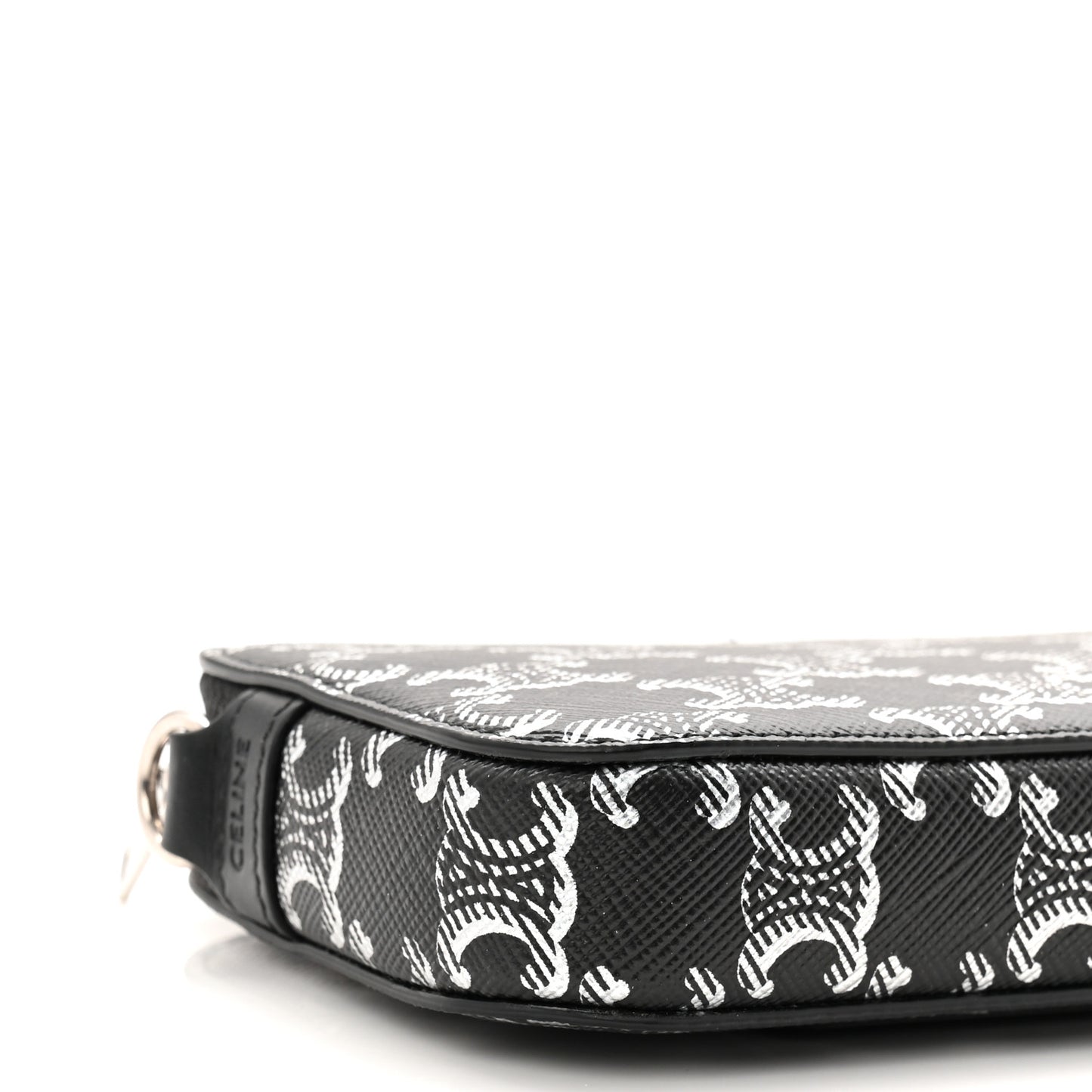 Triomphe Canvas Horizontal Pouch Silver Black