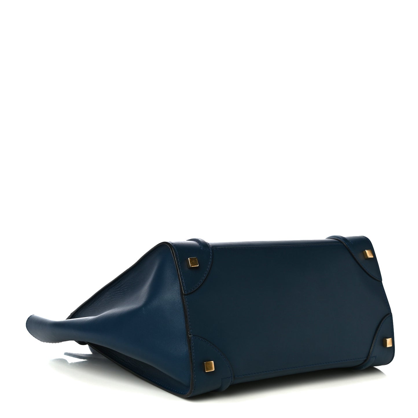 Smooth Calfskin Mini Bi-Color Luggage Ocean Blue