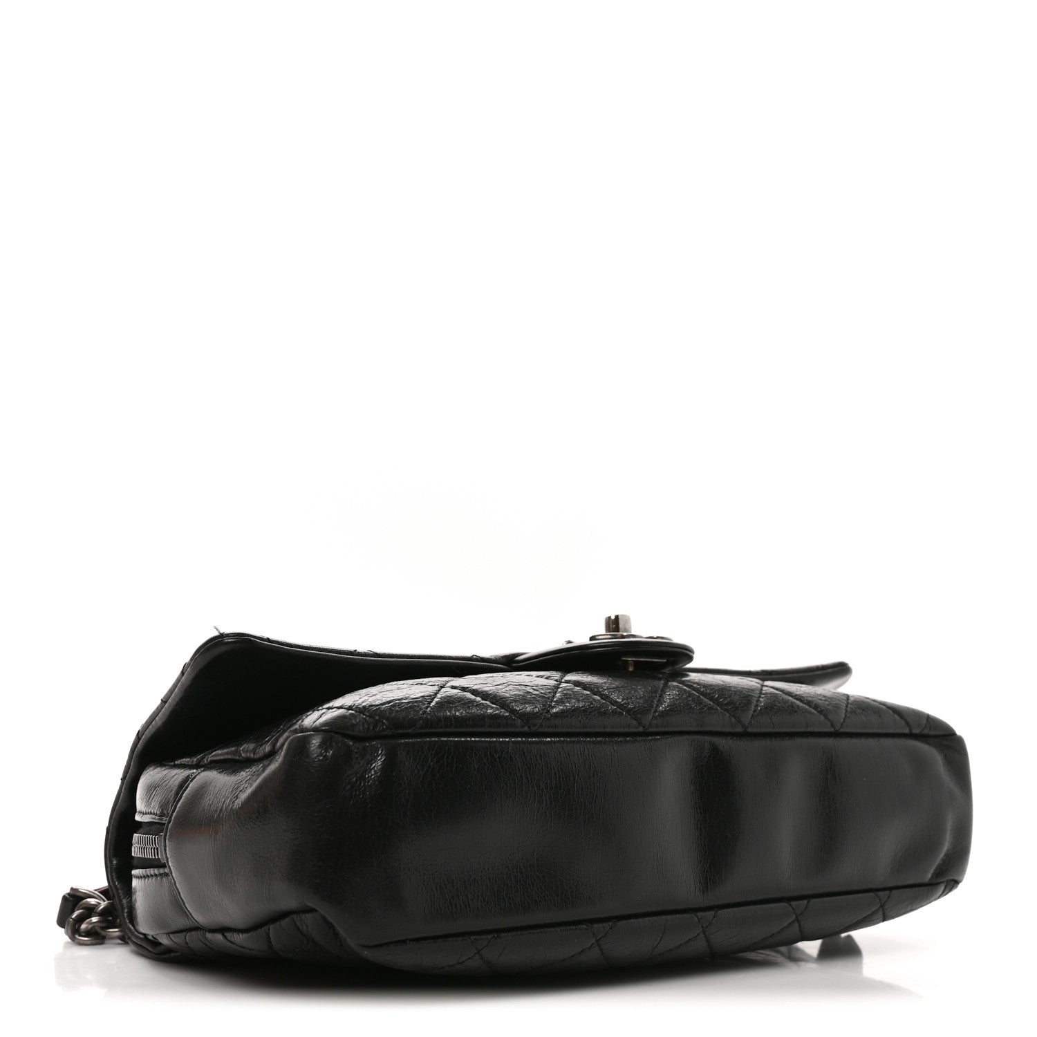 Chanel Glazed Calfskin Quilted Medium Duo Color Flap Black 4 of 9