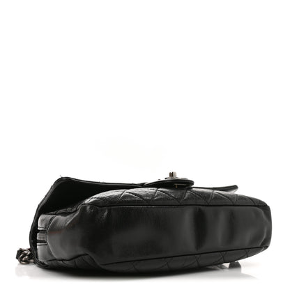 Chanel Glazed Calfskin Quilted Medium Duo Color Flap Black 4 of 9