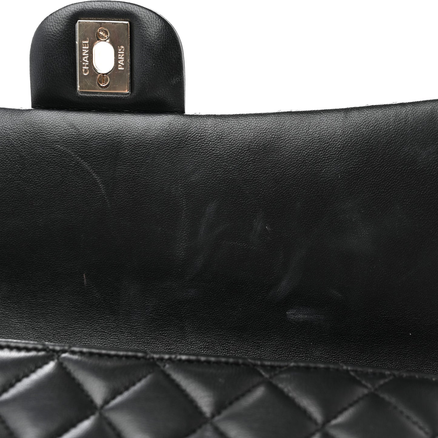Lambskin Quilted Flap Clutch Black