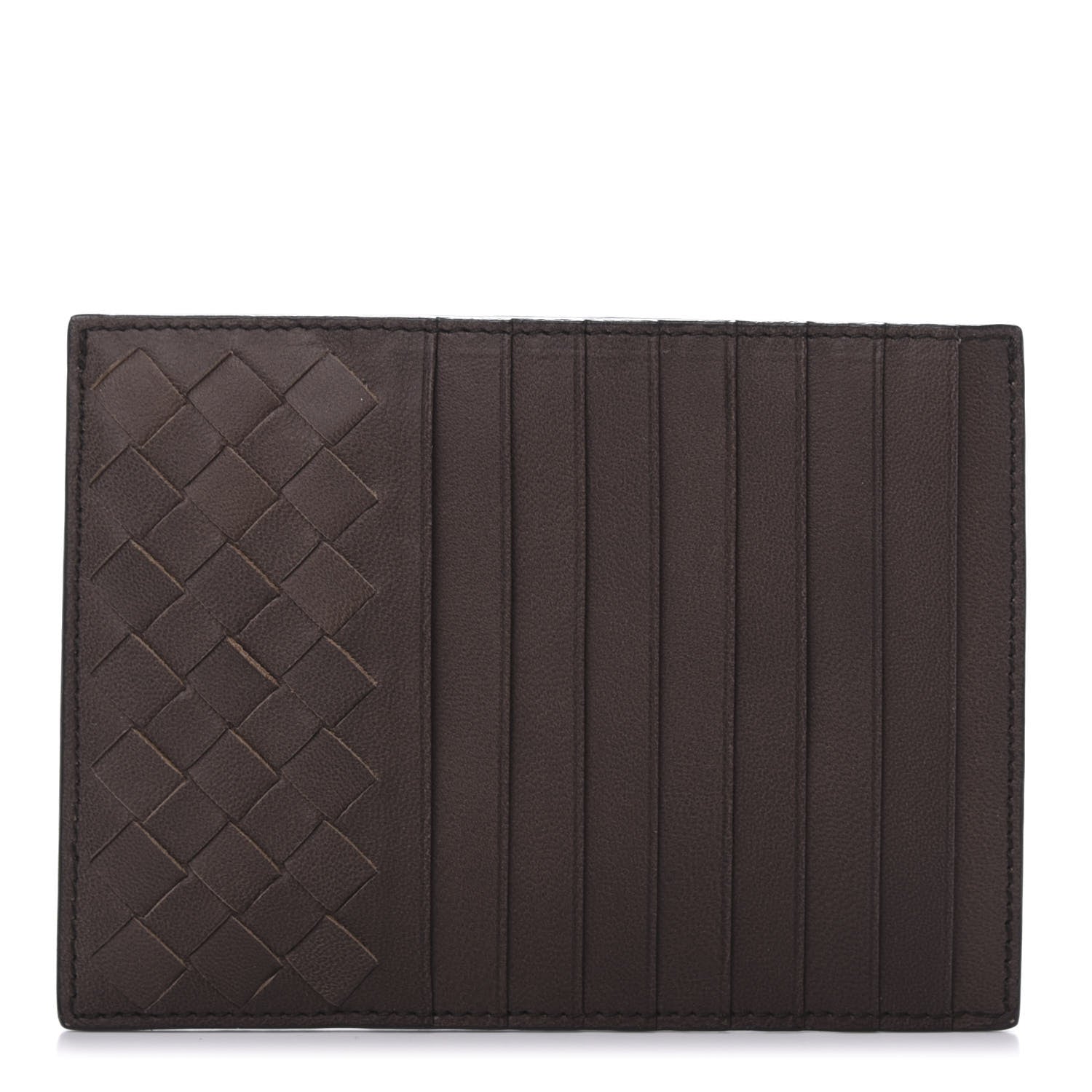 Bottega Veneta Calfskin Intrecciato Card Case Fondente 1 of 9