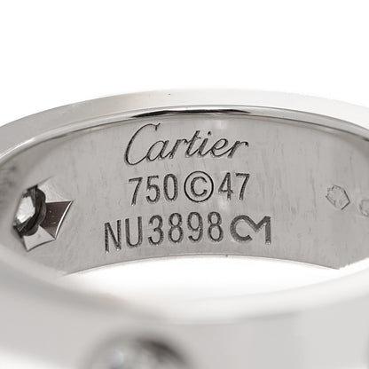 Cartier 18K White Gold 3 Diamond 5.5mm LOVE Ring 47 4 3 of 4