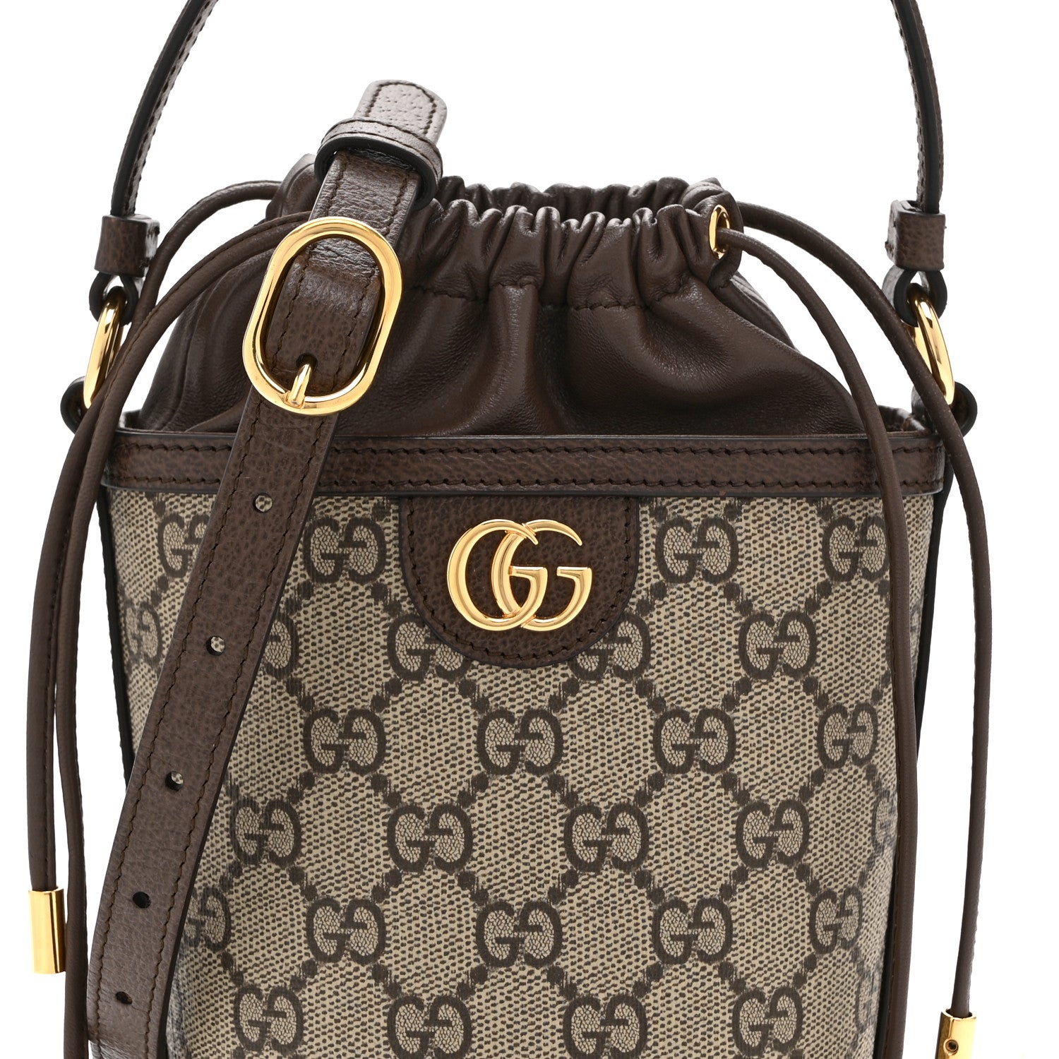 Gucci GG Supreme Monogram Ophidia Mini Bucket Bag Beige Ebony 8 of 10