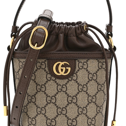 Gucci GG Supreme Monogram Ophidia Mini Bucket Bag Beige Ebony 8 of 10