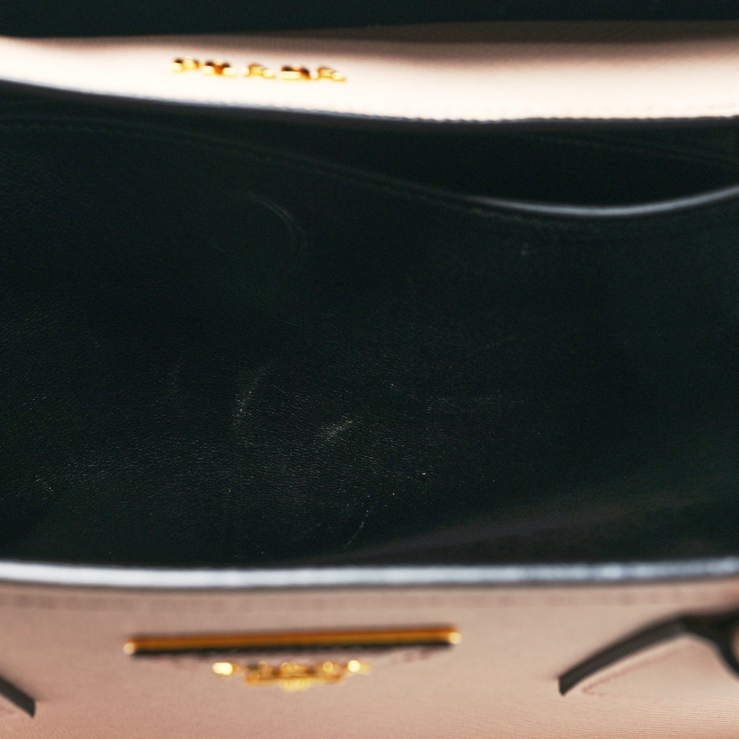 Saffiano Cuir Medium Double Bag Cammeo Black