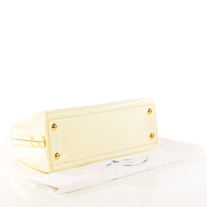 Prada Saffiano Vernice Frame Bag White 4 of 14