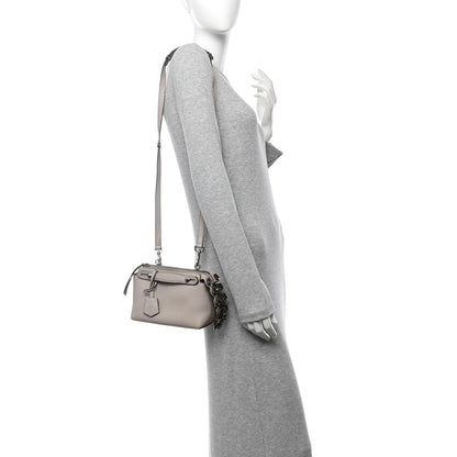 Fendi Shiny Nappa Crystal Croc Tail Mini By The Way Boston Bag Grigio Polvere 2 of 13