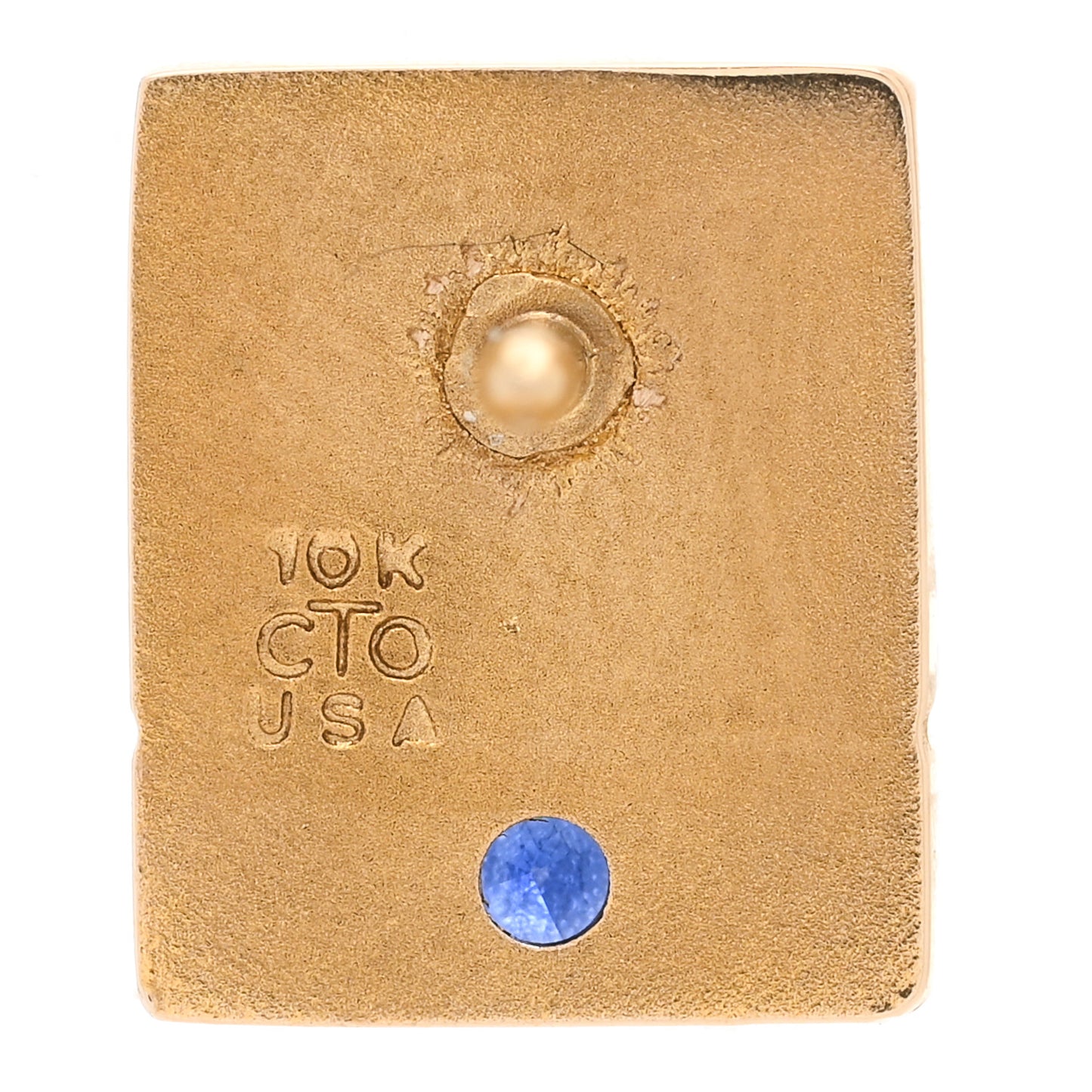 10K Yellow Gold Blue Sapphire Employee Pin