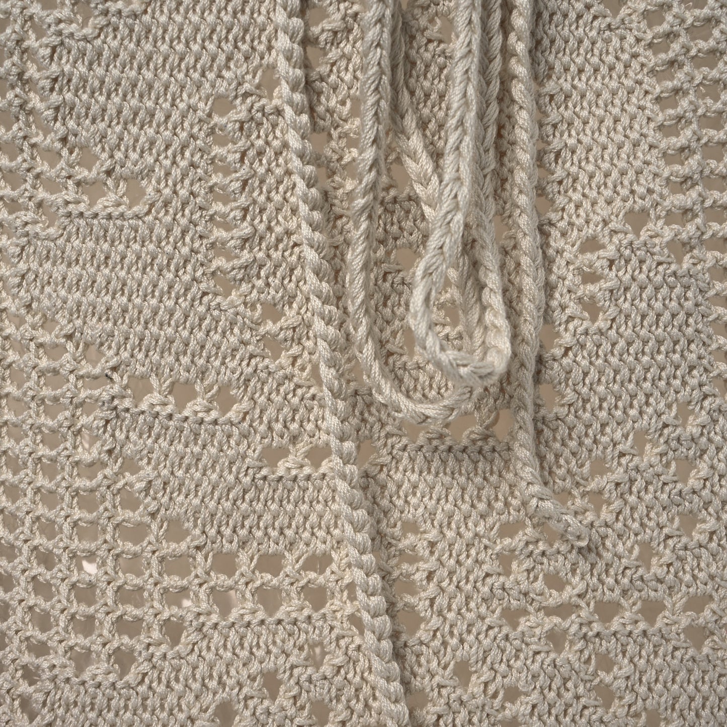Cotton Crochet Floral Motif Tote Bag Chalk White