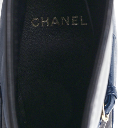 Chanel Lambskin Booties 39 Black Navy 8 of 9