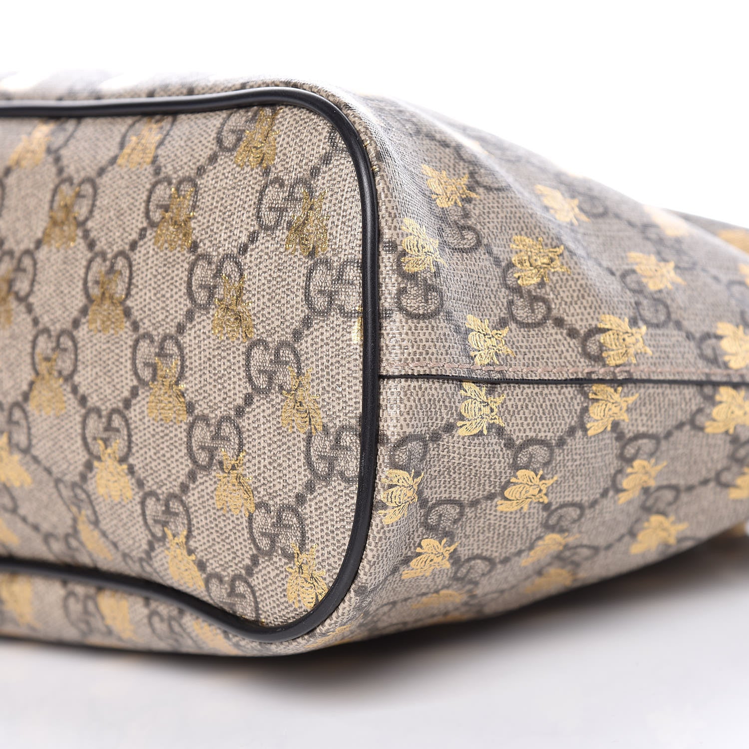 Gucci Soft GG Supreme Monogram Bees Small Crossbody Tote Beige Oro Black 14 of 14