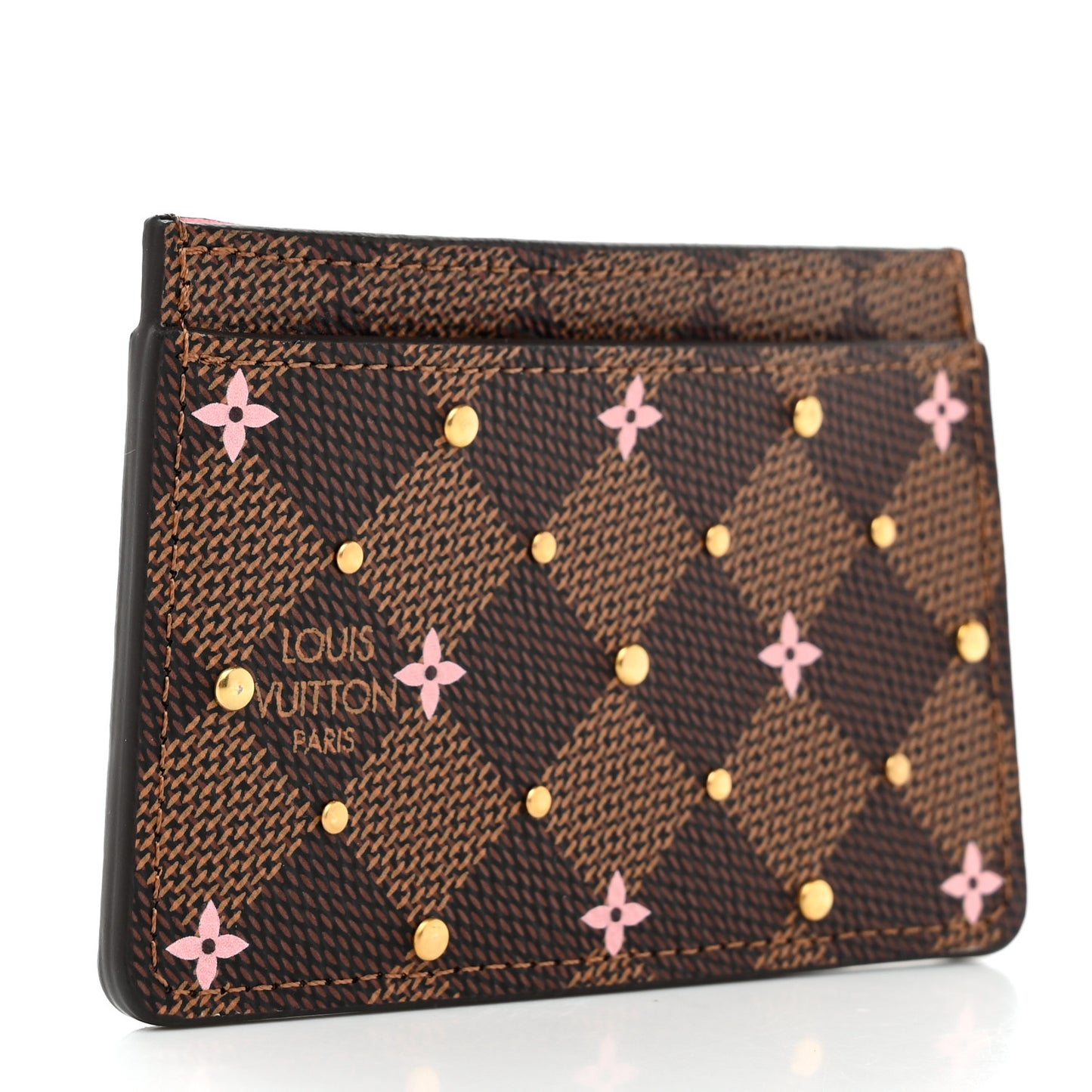 Damier Ebene Studded Card Holder