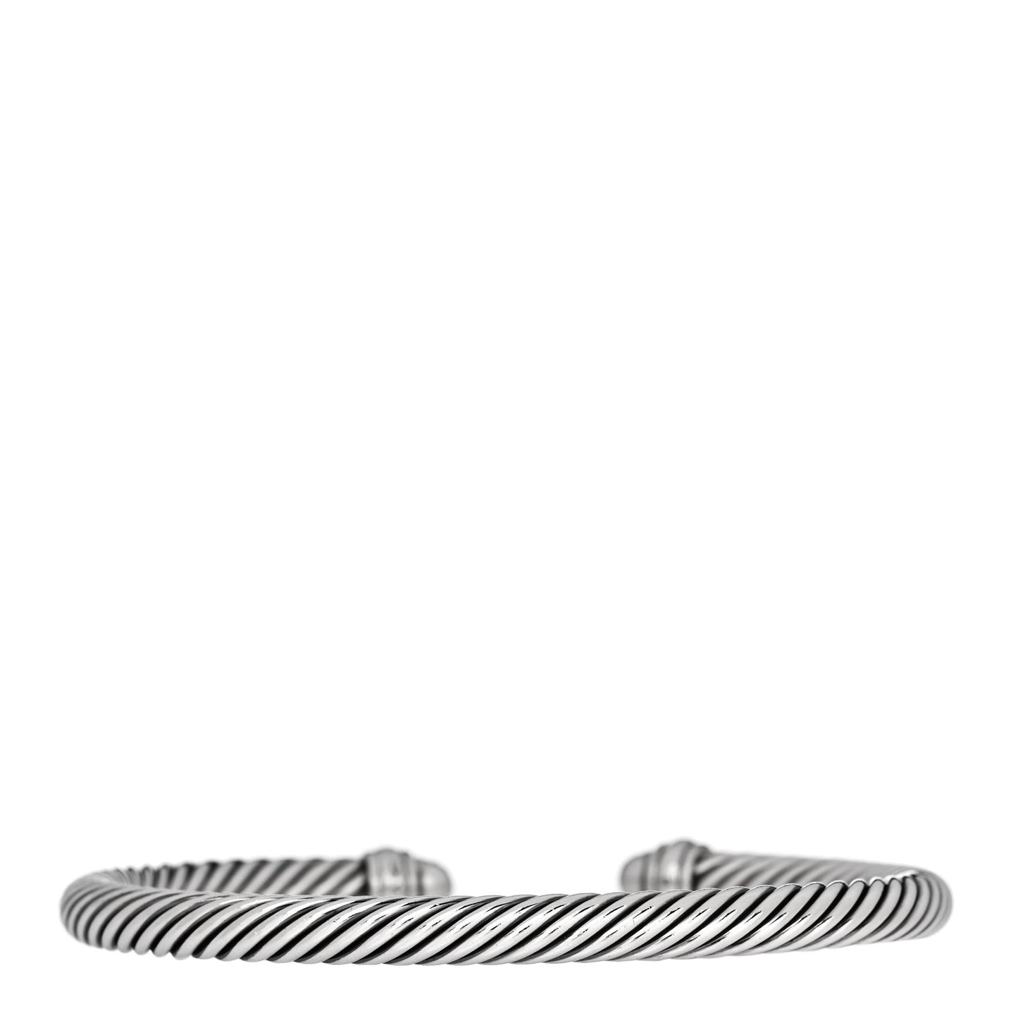 Sterling Silver Pave Diamond 5mm Cable Classics Bracelet