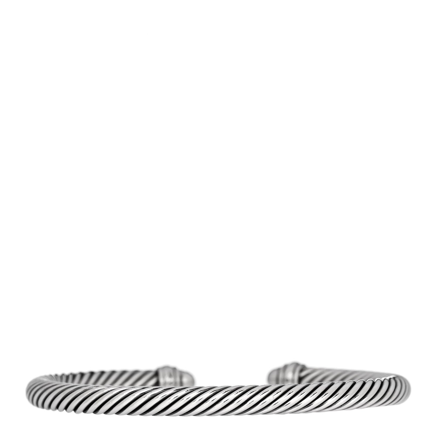 David Yurman Sterling Silver Pave Diamond 5mm Cable Classics Bracelet 2 of 5