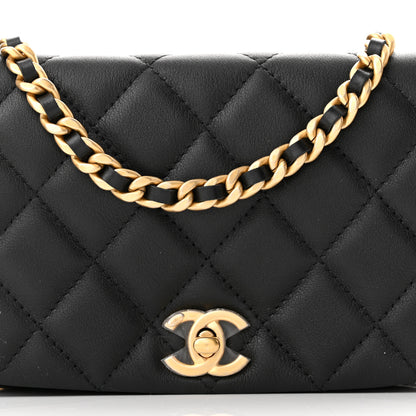 Chanel Calfskin Quilted Coco Mail Clutch With Chain Black 10 of 12