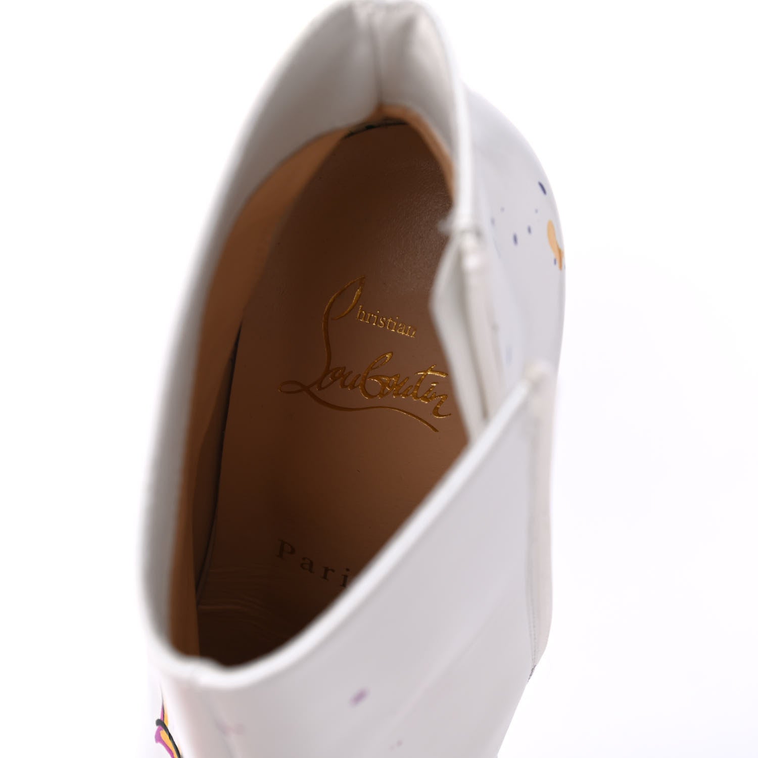 Christian Louboutin Calfskin Patent Love Is A Boot 100 Booties 38 White 6 of 12