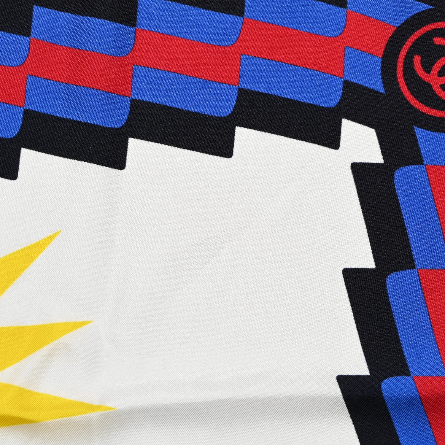 Chanel Silk CC Cruise Print Square Scarf Blue White Red 2 of 5