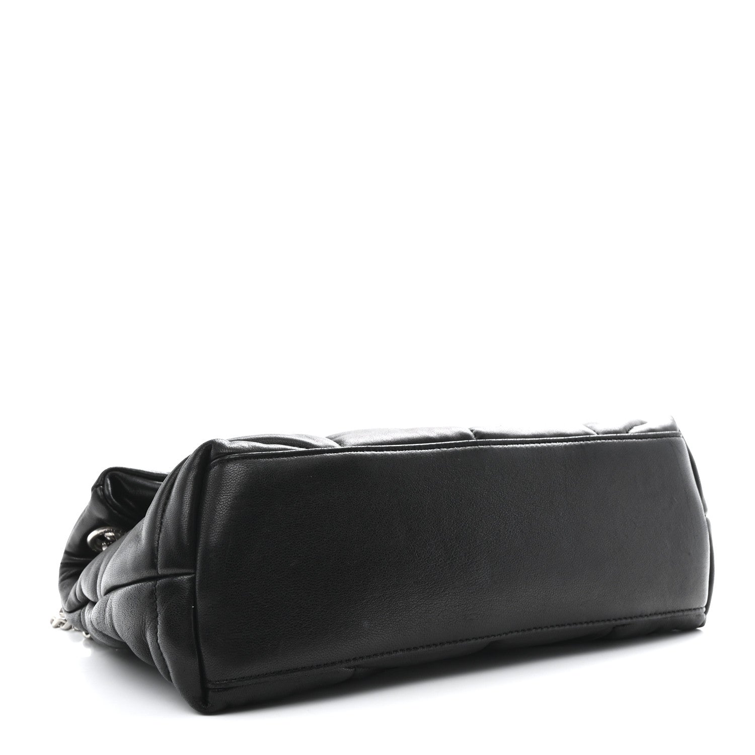Saint Laurent Lambskin Quilted Small Loulou Puffer Monogram Chain Satchel Black 4 of 10