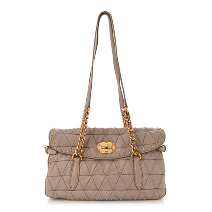 Miu Miu Nappa Quilted Studded Tote Cammeo 1 of 12