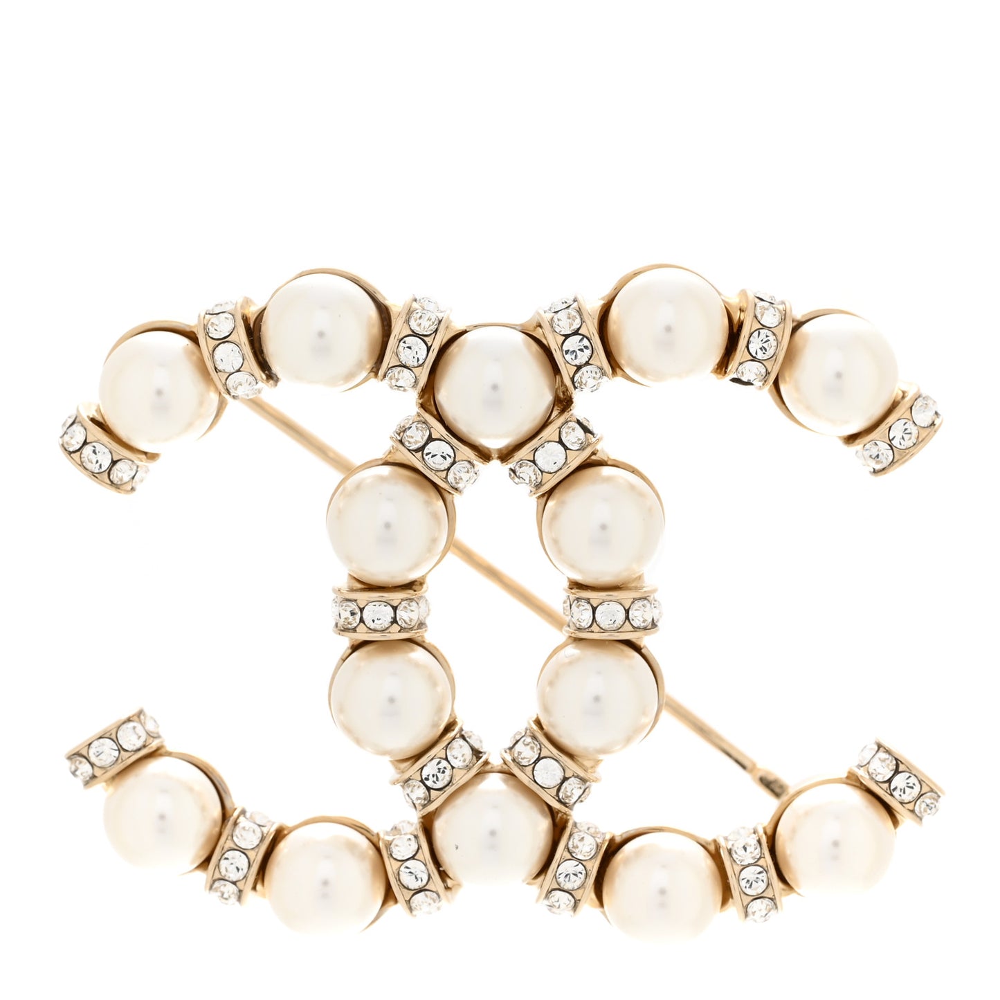 Pearl Crystal Nefertiti CC Brooch Gold